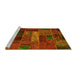 Sideview of Machine Washable Oriental Yellow Modern Rug, wshabs5652yw