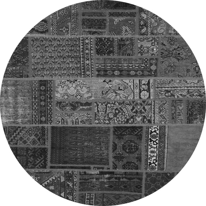 Round Oriental Gray Modern Rug, abs5652gry