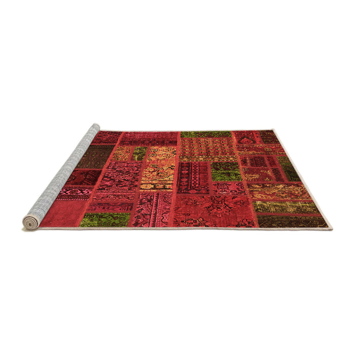 Sideview of Machine Washable Oriental Orange Modern Area Rugs, wshabs5652org