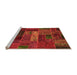 Sideview of Machine Washable Oriental Orange Modern Area Rugs, wshabs5652org