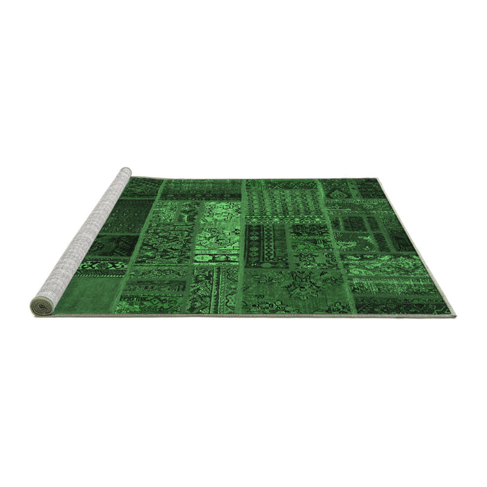Sideview of Machine Washable Oriental Emerald Green Modern Area Rugs, wshabs5652emgrn
