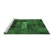 Sideview of Machine Washable Oriental Emerald Green Modern Area Rugs, wshabs5652emgrn