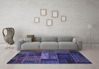 Machine Washable Oriental Blue Modern Rug, wshabs5652blu