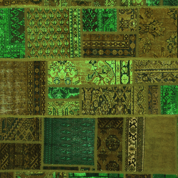 Machine Washable Oriental Green Modern Area Rugs, wshabs5652grn