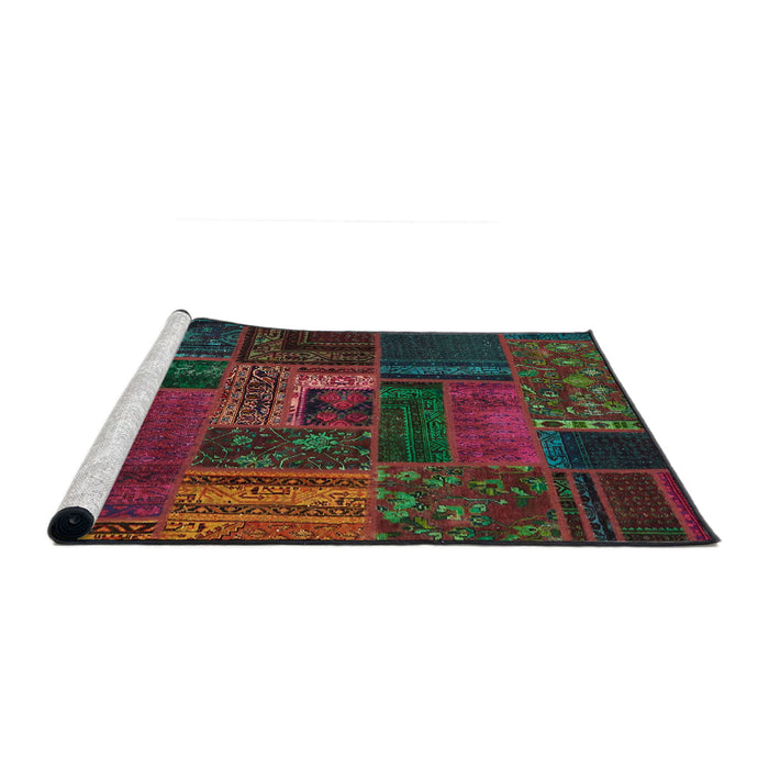 Sideview of Machine Washable Abstract Coffee Brown Rug, wshabs5653