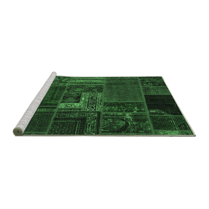 Sideview of Machine Washable Oriental Emerald Green Modern Area Rugs, wshabs5653emgrn