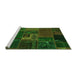 Sideview of Machine Washable Oriental Green Modern Area Rugs, wshabs5653grn