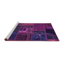 Sideview of Machine Washable Oriental Purple Modern Area Rugs, wshabs5653pur