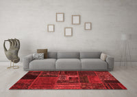 Machine Washable Oriental Red Modern Rug, wshabs5653red