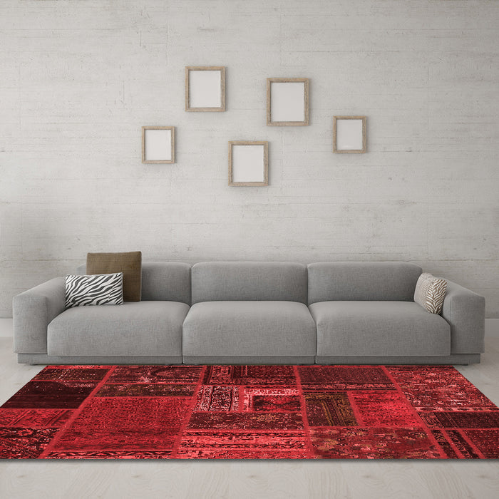 Modern Red Washable Rugs
