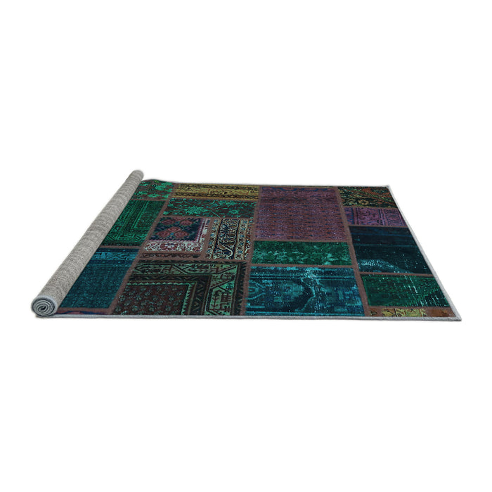 Sideview of Machine Washable Oriental Light Blue Modern Rug, wshabs5653lblu
