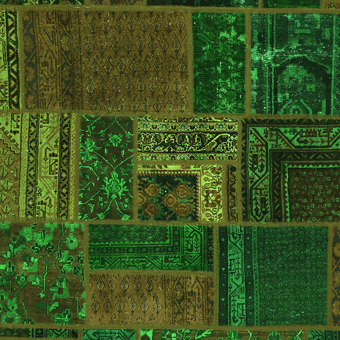 Machine Washable Oriental Green Modern Area Rugs, wshabs5653grn