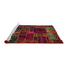 Sideview of Machine Washable Abstract Dark Sienna Brown Rug, wshabs5654