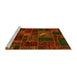 Sideview of Machine Washable Oriental Yellow Modern Rug, wshabs5654yw