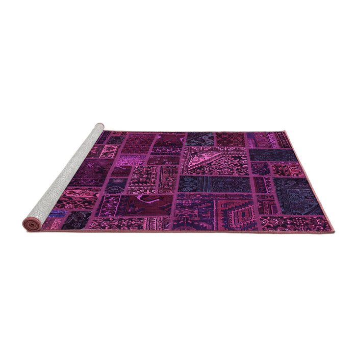 Sideview of Machine Washable Oriental Purple Modern Area Rugs, wshabs5654pur