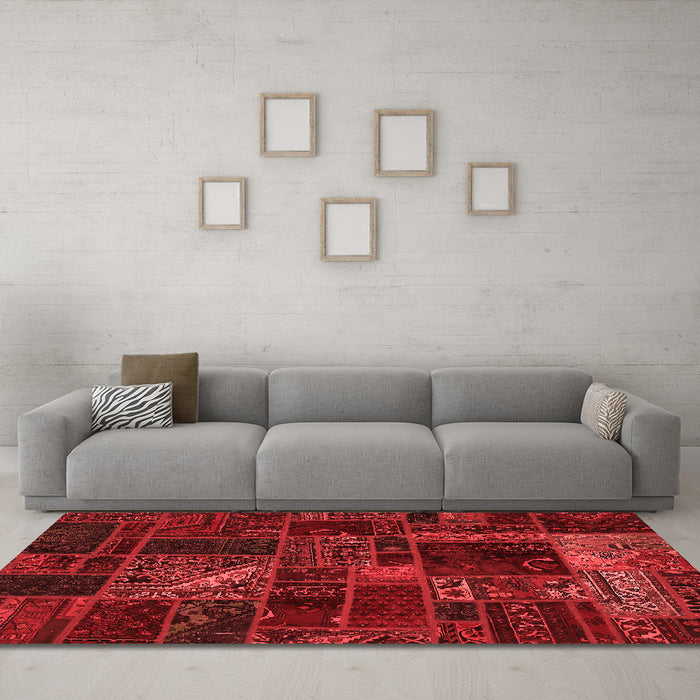 Modern Red Washable Rugs