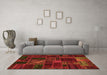 Machine Washable Oriental Orange Modern Area Rugs in a Living Room, wshabs5654org