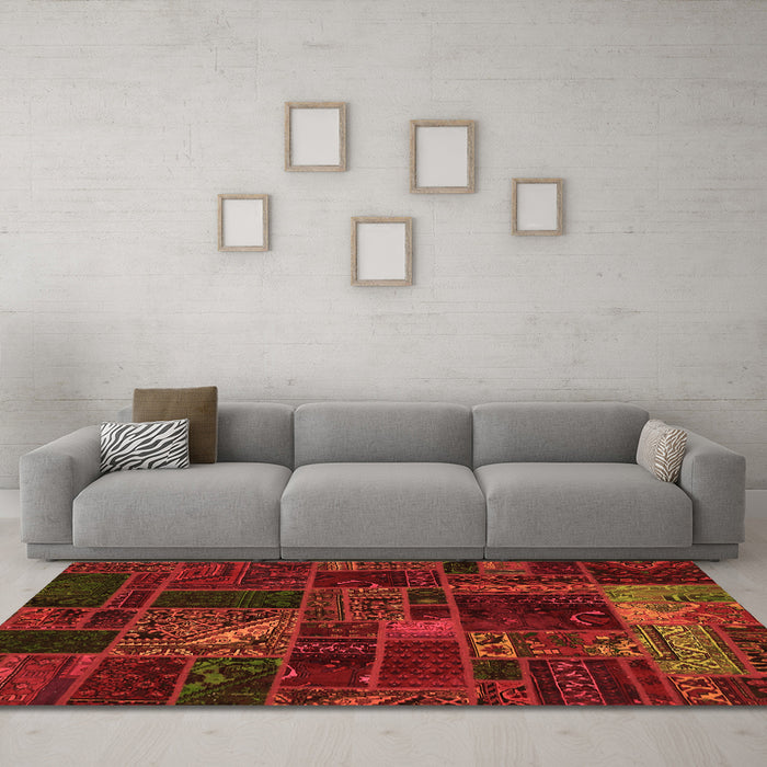 Machine Washable Oriental Orange Modern Area Rugs in a Living Room, wshabs5654org