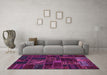 Machine Washable Oriental Purple Modern Area Rugs in a Living Room, wshabs5654pur