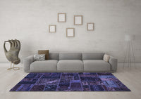 Machine Washable Oriental Blue Modern Rug, wshabs5654blu