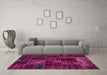 Machine Washable Oriental Pink Modern Rug in a Living Room, wshabs5654pnk