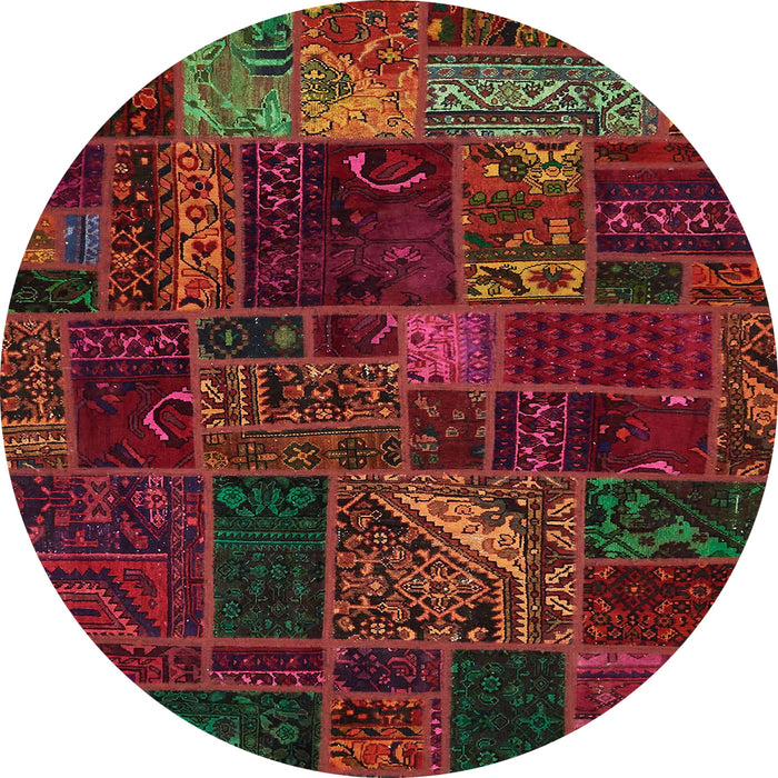 Round Machine Washable Abstract Dark Sienna Brown Rug, wshabs5654