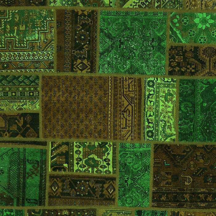 Machine Washable Oriental Green Modern Area Rugs, wshabs5655grn