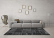 Machine Washable Oriental Gray Modern Rug in a Living Room,, wshabs5655gry