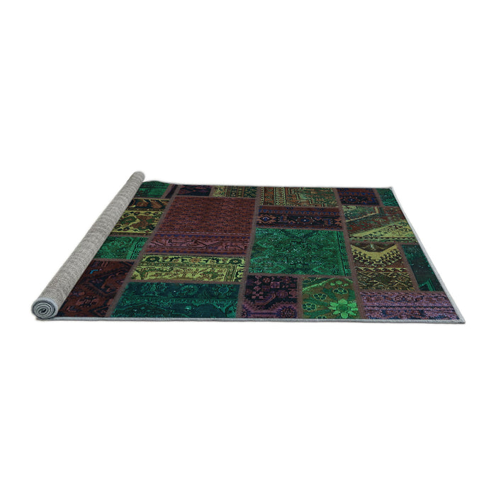 Sideview of Machine Washable Oriental Light Blue Modern Rug, wshabs5655lblu