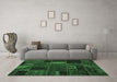 Machine Washable Oriental Emerald Green Modern Area Rugs in a Living Room,, wshabs5655emgrn