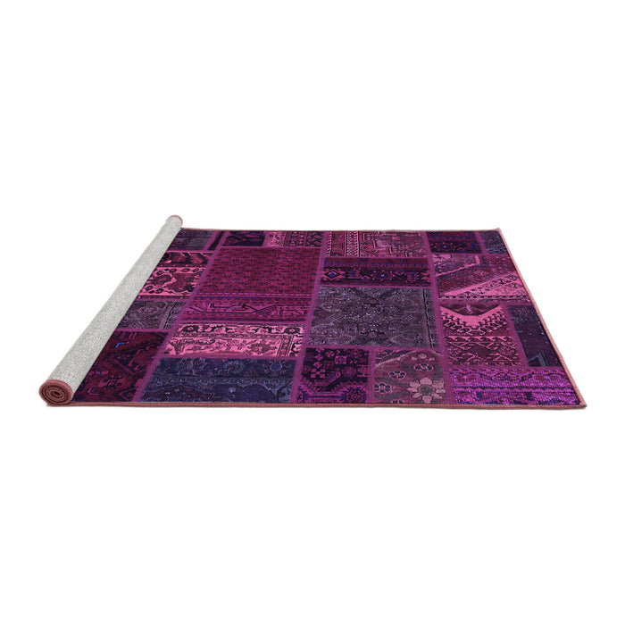 Sideview of Machine Washable Oriental Purple Modern Area Rugs, wshabs5655pur