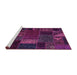 Sideview of Machine Washable Oriental Purple Modern Area Rugs, wshabs5655pur