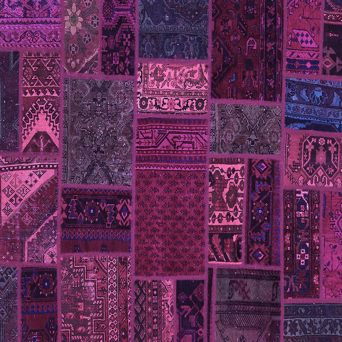 Square Machine Washable Oriental Purple Modern Area Rugs, wshabs5655pur