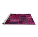 Sideview of Machine Washable Oriental Pink Modern Rug, wshabs5655pnk