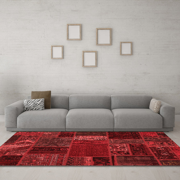 Modern Red Washable Rugs