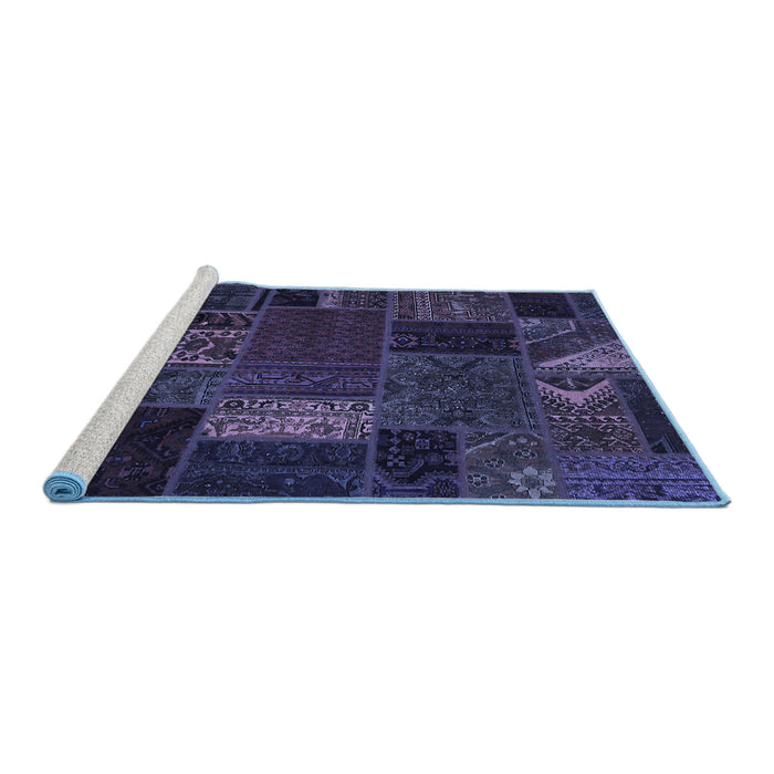 Sideview of Machine Washable Oriental Blue Modern Rug, wshabs5655blu