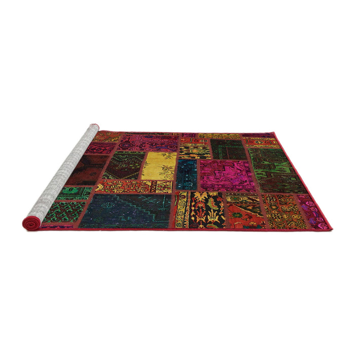 Sideview of Machine Washable Abstract Red Brown Rug, wshabs5656