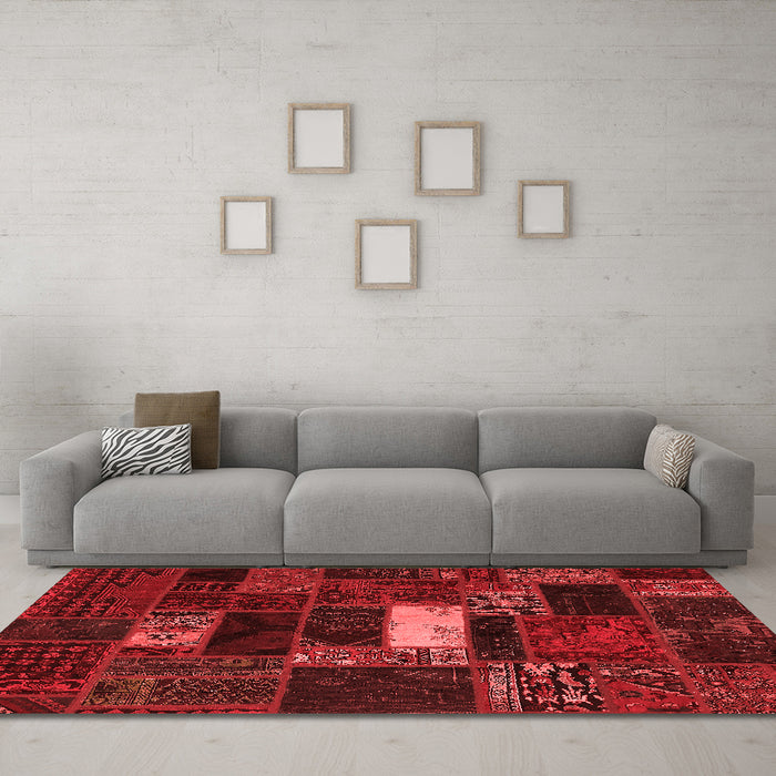 Modern Red Washable Rugs