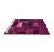 Sideview of Machine Washable Oriental Pink Modern Rug, wshabs5656pnk