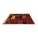 Sideview of Machine Washable Oriental Orange Modern Area Rugs, wshabs5656org