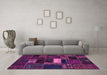 Machine Washable Oriental Purple Modern Area Rugs in a Living Room, wshabs5656pur