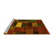 Sideview of Machine Washable Oriental Yellow Modern Rug, wshabs5656yw