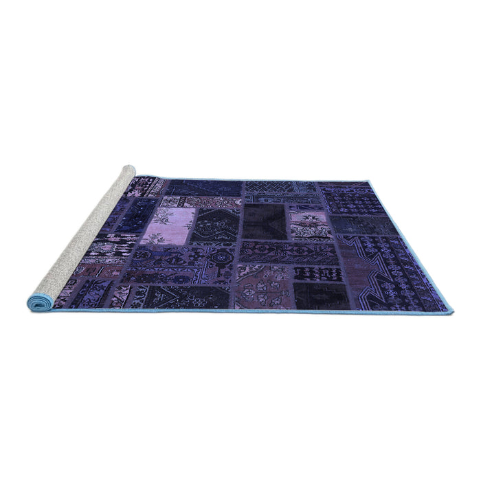 Sideview of Machine Washable Oriental Blue Modern Rug, wshabs5656blu