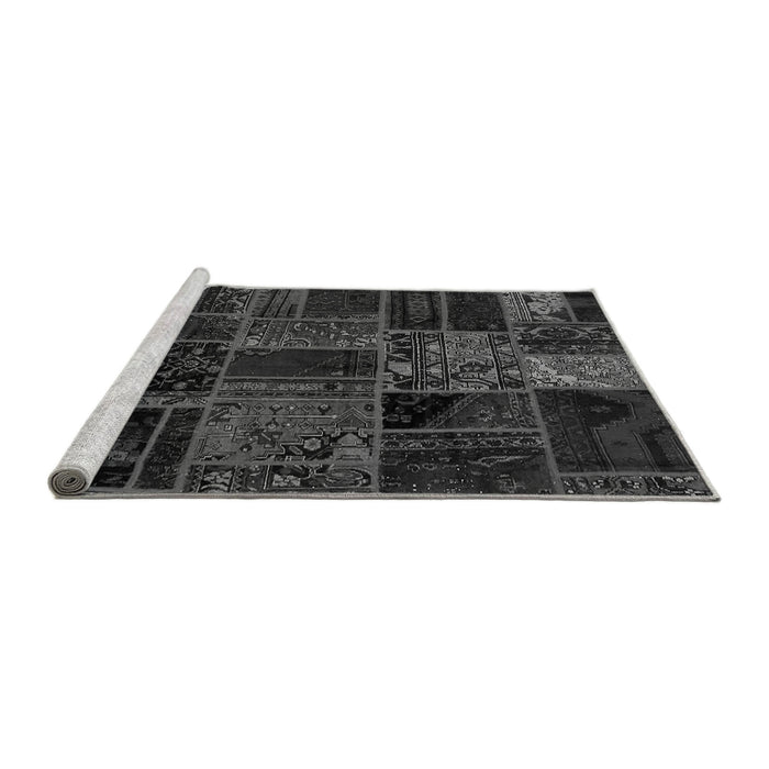 Sideview of Machine Washable Oriental Gray Modern Rug, wshabs5657gry