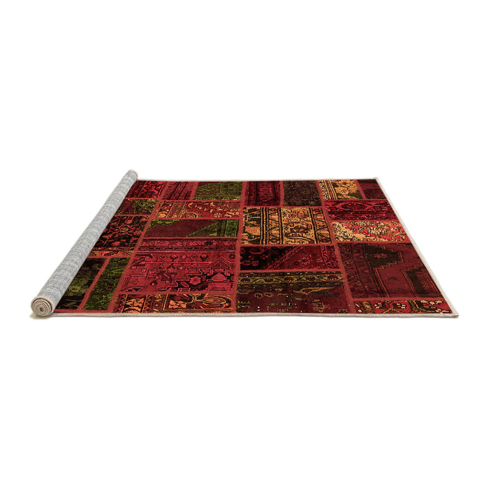 Sideview of Machine Washable Oriental Orange Modern Area Rugs, wshabs5657org