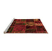 Sideview of Machine Washable Oriental Orange Modern Area Rugs, wshabs5657org