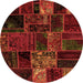 Round Oriental Orange Modern Rug, abs5657org