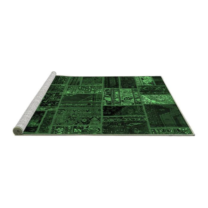 Sideview of Machine Washable Oriental Emerald Green Modern Area Rugs, wshabs5657emgrn