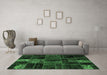 Machine Washable Oriental Emerald Green Modern Area Rugs in a Living Room,, wshabs5657emgrn