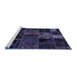 Sideview of Machine Washable Oriental Blue Modern Rug, wshabs5657blu